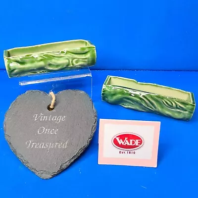 Buy Vintage 1960s WADE Pottery England * 2 X Green LOG SHAPED PLANTERS * Unused EXC • 9.94£