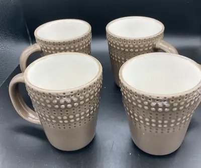 Buy A Set Of 4no Denby Stoneware Mocha Intro Range Mugs Textured - Discontinued NEW • 9.99£