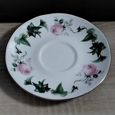 Buy (540) A.t.finney  Duchess  Fine Bone China Pink Rose Saucer With Gold Rim. • 1.50£