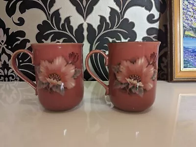 Buy Denby Stoneware Damask Handled Mugs 2x • 15.50£