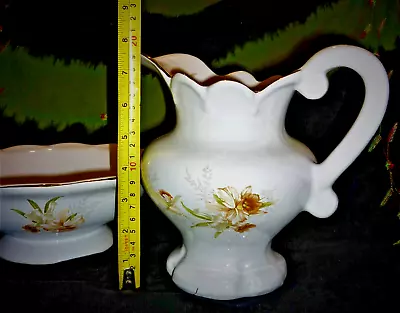 Buy 8  Chunky Wash Jug & Bowl K.h Staffordshire Pottery Flower Floral Water Basin • 35£