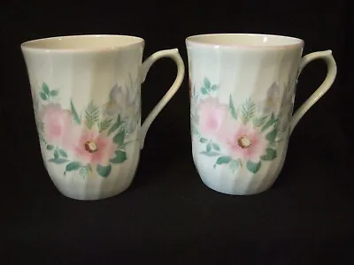 Buy Pair Of Roy Kirkham  Bone China Mug Floral Design  • 5.99£
