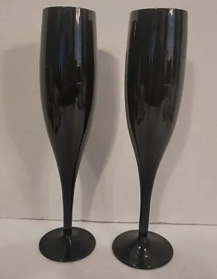 Buy Black Amethyst Fluted Champagne Wine Stemware Glasses 9   • 19.20£