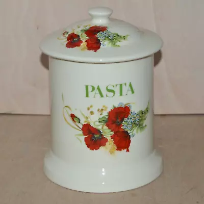 Buy Retro Kernewek Pottery Cornwall Pasta Storage Jar  9 Inch Tall Red Floral • 7£