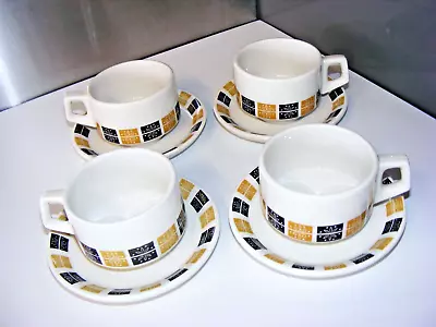 Buy 4 W H Grindley Ceramic Cups & Saucers. Arran Pattern • 8.99£
