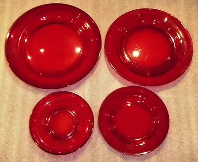 Buy Vintage NEW MARTINSVILLE GLASS CO.  Moondrops  Ruby Depression Era Glassware • 5.62£