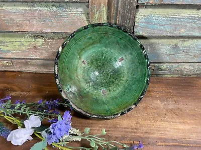 Buy Rustic Moroccan Green Glazed Tamegrout Bowl Plate Dish • 28£