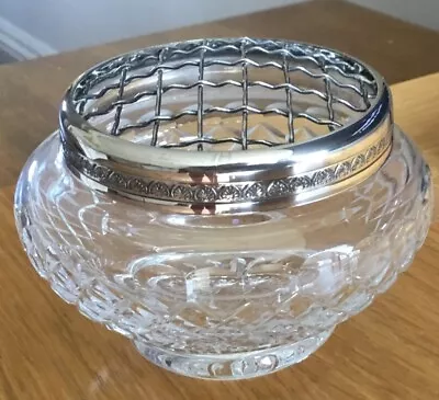 Buy Vintage Edinburgh Cut Glass Crystal Bowl With Flower Frog 9cm Wide • 9.49£