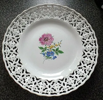 Buy Large Meissen Hand Painted Reticulated Porcelain Charger 11.75'' • 75£