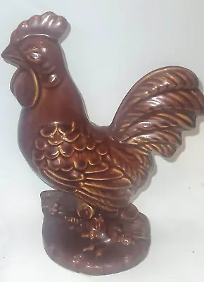 Buy Devon Dartmouth Ware Glazed Pottery Brown Cockerel Chicken Farmhouse Ornament • 15£