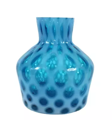 Buy Vintage Czech Harrachov BLUE Art Glass Vase Milan Metelak 1960's Cased Glass • 49£