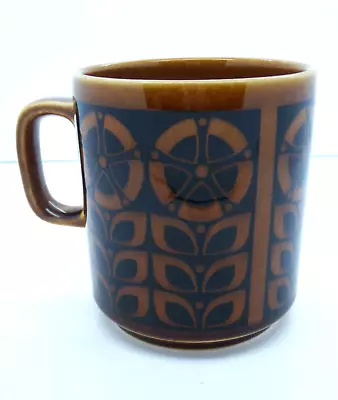 Buy Rare Vintage Hornsea Gourmet Brown/Black Mug With Flower Design John Clappison • 34.99£