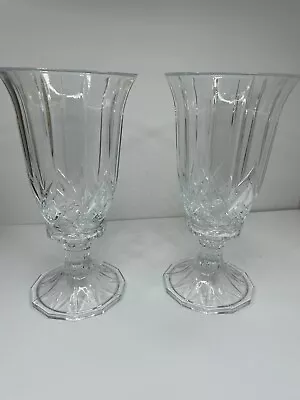 Buy (2) Vintage Crystal Hurricane Two Piece Candle Holders • 37.80£