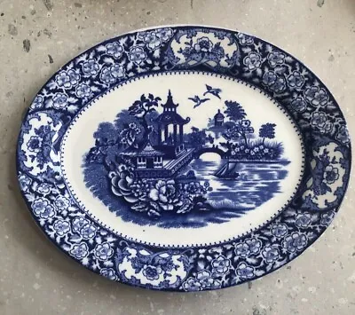 Buy Rare Antique Olde Alton Ware Porcelain Blue And White Oval Plate • 20£