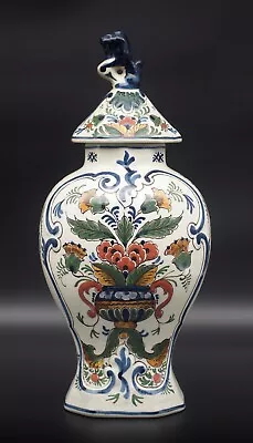 Buy A PERFECT Porceleyne Fles/Royal Delft Lidded Ginger Jar Vase With Flowers 1977 • 180.76£