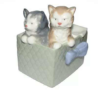 Buy Nao By Lladro Figurine ' Kittens In A Basket ' Cat #1080 Ornament 1st Quality   • 29.99£