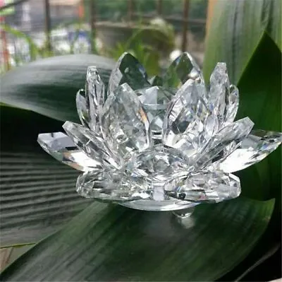 Buy Colorful Rainbow Color Crystal Sparkle Crystal Lotus Flower Ornaments Home Decor • 16.55£