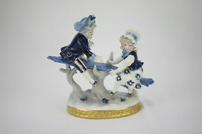 Buy Super Antique Dresden Porcelain Figure, Children On A See-Saw, Beautiful Piece • 51£