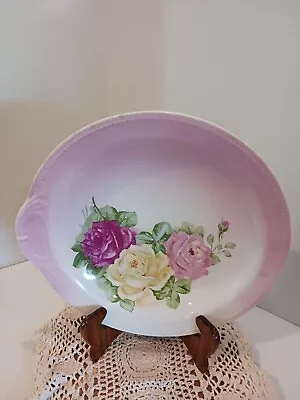 Buy Vintage 10 1/2  Sevres Serving Bowl/Plate Rose Design • 14.25£
