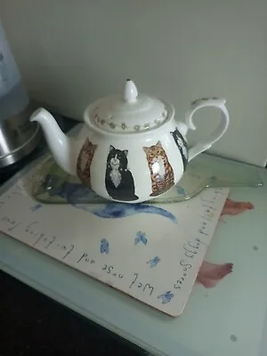 Buy St Michael Fine Bone China Cat Print Teapot New • 10£