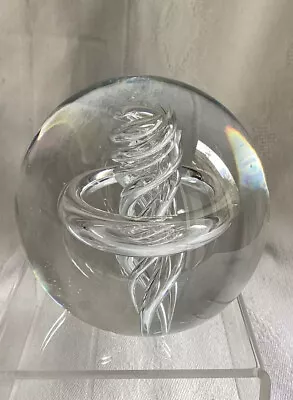 Buy Langham X Paul Miller - Gorgeous Clear Glass ‘Astral’ Paperweight 8cm • 35£