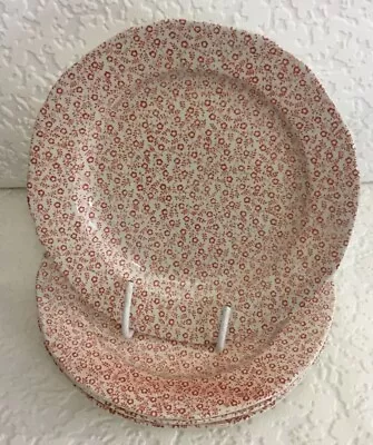 Buy Vintage Burleigh Ware Felicity Buffet Plate X4 Red & White Salad Plates 21.5cm • 15£