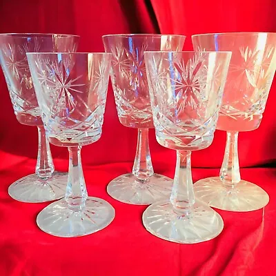 Buy 5X Stunning Collectable Vintage Cut Crystal Port/Sherry Glasses - 16 Cm H • 17.99£