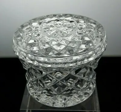 Buy Vintage Lead Cut Crystal Glass 3.5  Decorated Lidded Pot • 12£