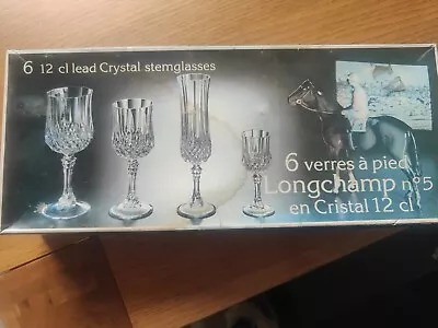 Buy 6 Vintage Cristal D’Arques Longchamp No 5 Lead Crystal Stemglasses 12cl • 8.99£