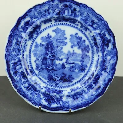 Buy W Adams & Co Flow Blue 'Fairy Villas' Salad Plate 22cm ~ Antique Very Scratched • 4.65£