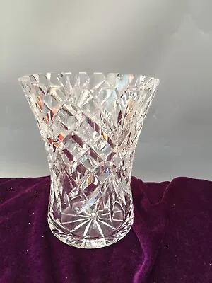 Buy Vintage Quality Lead Crystal Cut Clear Glass Vase • 24.99£