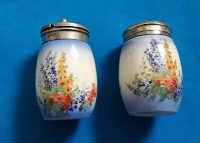Buy Lancaster Pottery Ltd Decorated Condiment Pots With Epns Tops • 30£