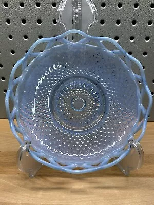Buy Vintage Imperial Glass Katy Blue Laced Edge Depression Glass Bowl • 17.74£