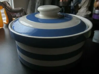 Buy Vintage T. G. Green Cornishware Blue & White Dish/Bowl With Lid 6.5x4.125 • 56.69£
