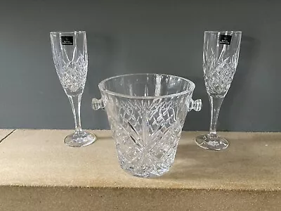 Buy Royal Doulton Crystal. 2 Flutes  Champagne Ice Bucket Collection Only • 5£