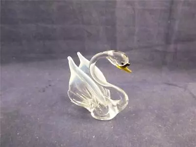 Buy Miniature Crystal Glass Swan With Opaque Wing Edges. • 11.96£