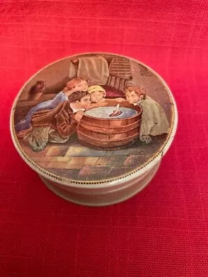 Buy Victorian Prattware SMALL Pot Lid - Delightful Subject Of Children Playing With • 19.99£
