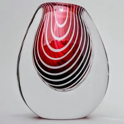 Buy Iconic 1950s Kosta Boda Vicke Lindstrand ' Zebra ' Series Swedish Art Glass Vase • 132£