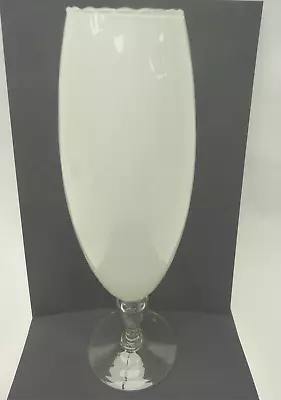 Buy Studio Art Tulip Shaped White Glass Vase With Clear Foot, 39.5cm • 9.99£
