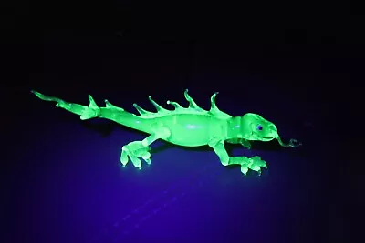 Buy Uranium Glass Lizard Salamander Figurine Glass UV Lizard  Vaseline Glass • 236.87£