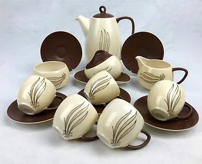 Buy Carlton Ware Windswept Tea Set Brown And Cream / Vintage / Coffee / 15 Piece • 79£