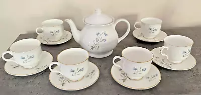Buy Sadler Wellington Fine Bone China Six Tea Cups Saucers Teapot Harebell Pattern • 19.99£