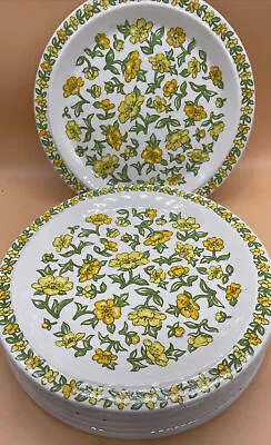 Buy Taunton Vale Vintage Plate Buttercups Flower Set X6 Cake Side Retro Plate 1970s • 22.49£