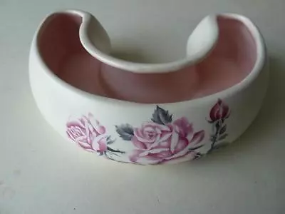 Buy Axe Vale Pottery Posy Trough With Pink Rose Design • 4.99£