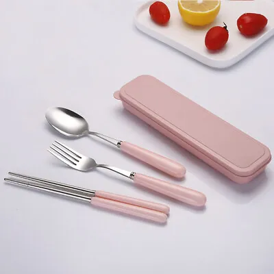 Buy Ceramic Handle Spoon Portable Cutlery Set Camping Dinnerware Kit • 10.94£