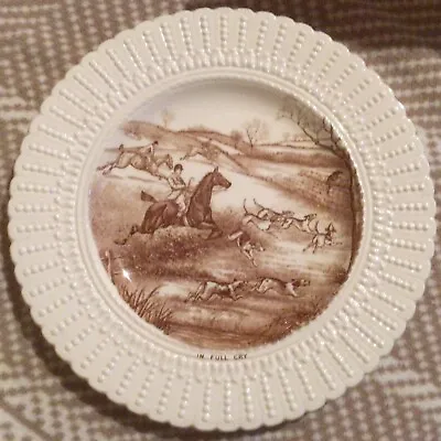 Buy Fox Hunt Hunting Royal Cauldon Plate Brown And White In Full Cry As Is • 15.11£