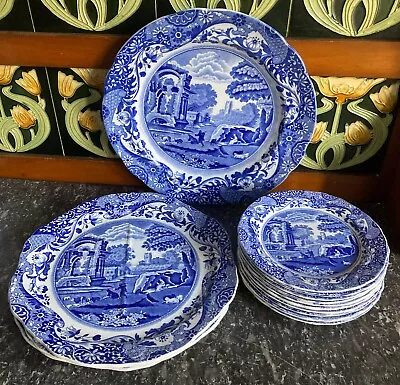 Buy Vintage Copeland Spode Blue Italian - Dinner - Quartered - Side Plates Lot • 45£