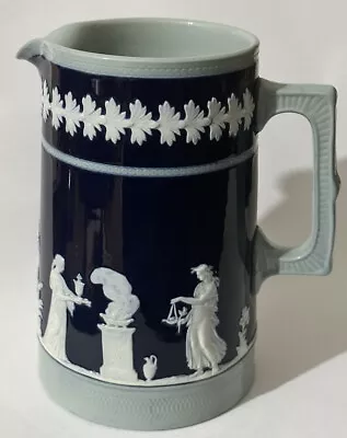 Buy Vintage Copeland Spode Jug Royal Blue With White Classical Figures Pattern • 18£