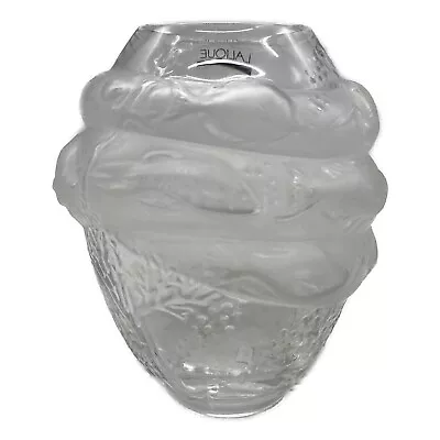 Buy LALIQUE Crystal Clear Vase With Fish Pattern MARINA VASE With Box • 461.09£