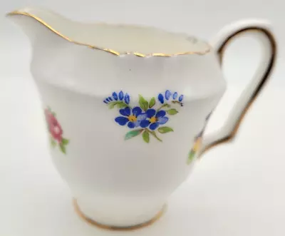 Buy Crown Staffordshire Fine Bone China Creamer Small Open Floral Pitcher Vintage • 9.40£